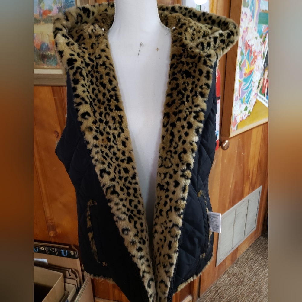 Kristen Blake reversible faux fur quilted vest